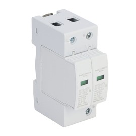 Surge Protector PC Shell Visual Window Insulated Terminal Plug in Design AC Protective Arrester Device White 200KA 2P 275V