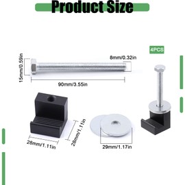 Keadic 12Pcs Aluminum Truck Tool Box Mounting Kit, Heavy Duty No Drill Tie Downs J Hook Crossover with Screws and Washers, Easy Mount Universal Fits Toolbox Pickup Trucks (Black)