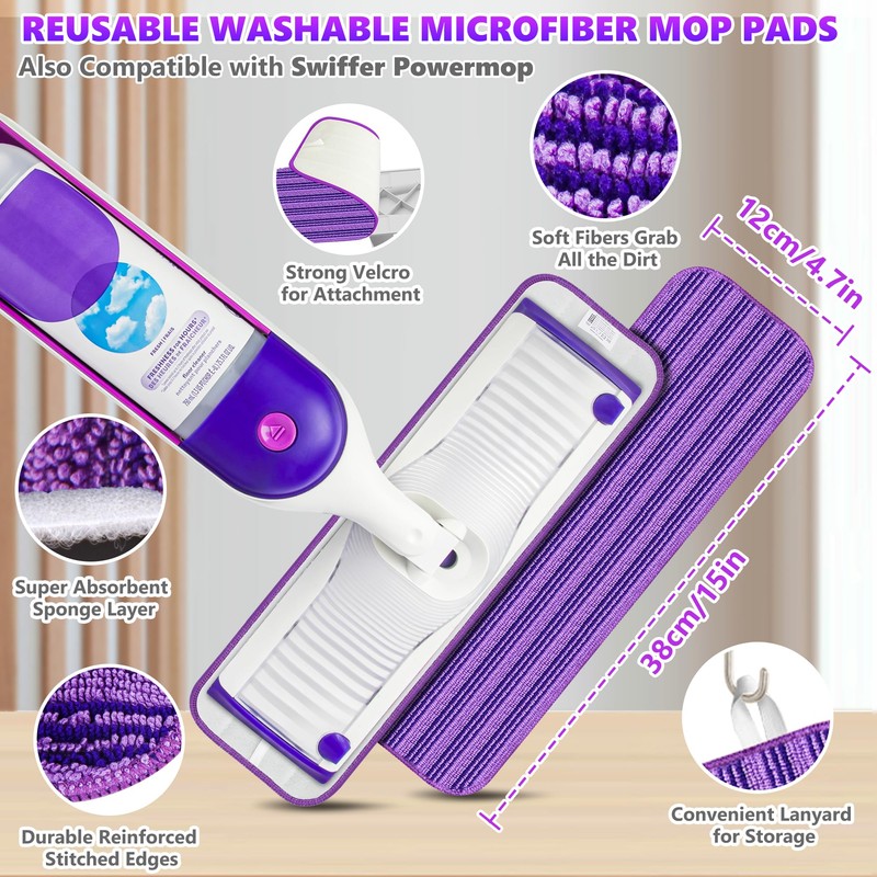 Microfiber Spray Mops for Floor Cleaning - SEVENMAX Dry Wet
