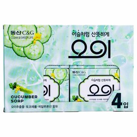 Dongsan C&G Fresh Cucumber Soap 90g x 4 packs / 동산씨앤지 싱싱한 오이비누 90g x 4개입