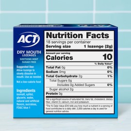ACT Dry Mouth Lozenges with Xylitol, Soothing Mint, 18 Lozenges