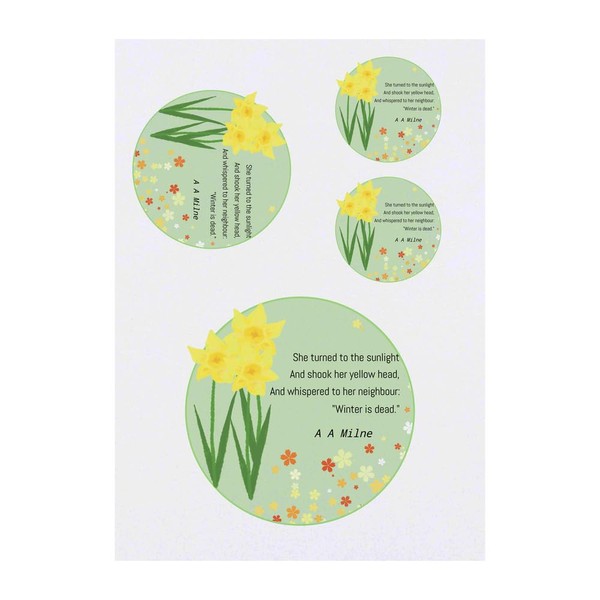 4 x 'Daffodils' Temporary Tattoos - Water Resistant, Skin-Safe, Non-Toxic