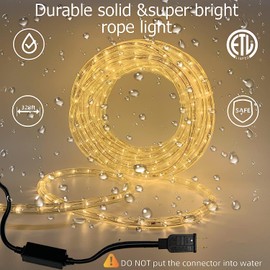 beatineon White Rope Lights Outdoor 100Ft, Cuttable Connectable, Flexible Tube Lights with 900Leds Brightness Dynamic Modes, Waterproof LED String Lighting for Garden, Patio, Party, Christmas