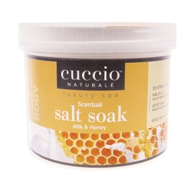 Cuccio Naturale Scentual Salt Soak - Invigorating Salts With An Irresistible Scent - Rejuvenate And Soothe Tired Feet - Softens And Leaves The Skin Fresh And Clean - Milk And Honey - 822 G