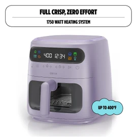 CRUX x Marshmello 8.0 QT Digital Air Fryer with TurboCrisp Technology, Touch Screen Temperature Control, Timer and Auto Shut-off, Fully Programmable, Silicone Liner Included, Lavender