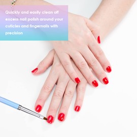 cobee 3 Pack Nail Painting Clean Up Brushes, Nail Art Clean Up Brushes - Round, Angled, Flat