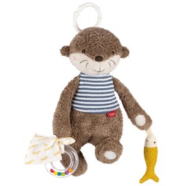 Fehn Activity Otter - Hanging Motor Skills Toy with Exciting Charms for Gripping and Making Sounds for Babies and Toddlers from 0+ Months
