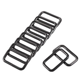 sourcing map Metal Rectangle Ring Buckles 38x20mm for Bags Belts DIY Black 10pcs