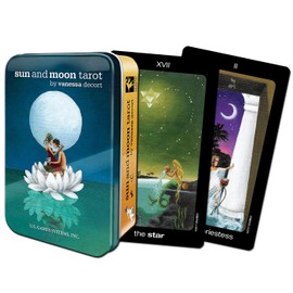 LANG Tarot Card, Crawley Tote Tarot [Sun and Moon Tarot (Canned), Japanese Instruction Manual Included, Tarot Divination Sun and Moon in a Tin [Genuine]