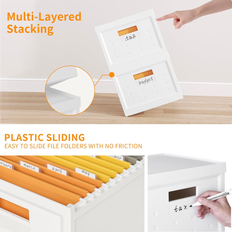 Seseno File Organizer File Box with Lid, Universal Hanging File