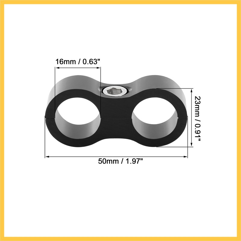 REPAIROCK 4pcs Black AN8 16mm Hose Separator Clamp Adapter with