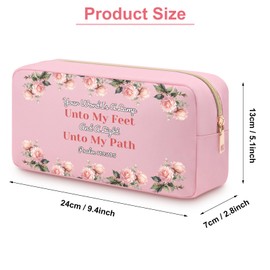 Pink Christian Makeup Bag Christian Gifts for Women Bible Verse Faith Gifts Oxford Cloth Travel Zipper Pouch Catholic Spiritual Gifts Christmas Birthday Gifts for Women Mom Sister Friend Coworker