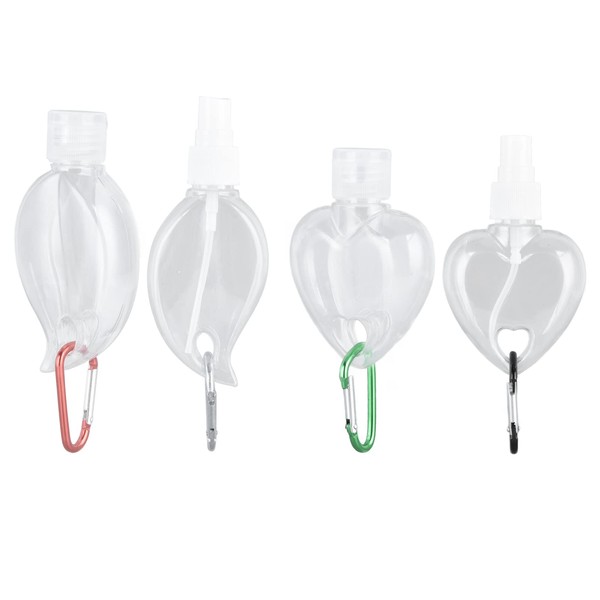 Msiud Travel Bottle Key Ring, Portable, Transparent Empty Plastic Bottle,