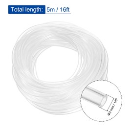 sourcing map Solid Rubber Cord Tubing, 3mm OD x 16ft L Clear Rubber Tube for DIY Craft Beading Necklaces Bracelet