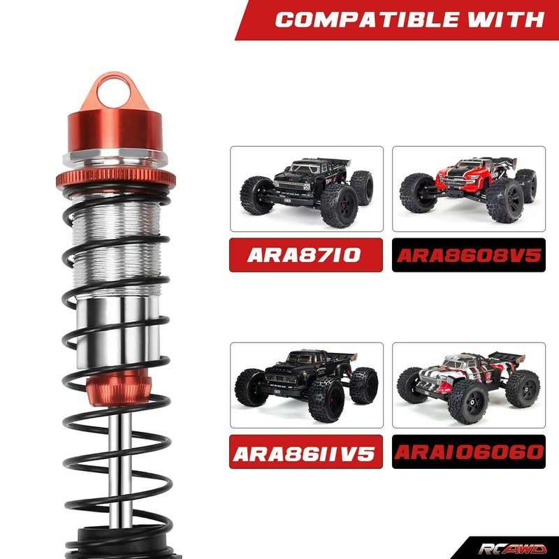 4x Alloy Front Rear Shock Absorber Damper for Arrma 1-8