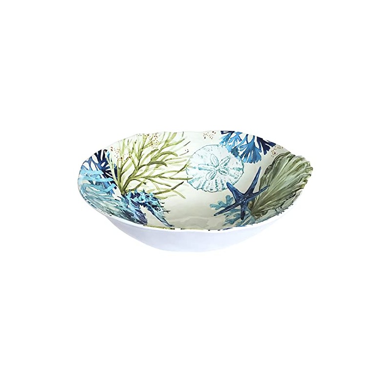 Sigrid Olsen Green Blue Coral Reef Melamine with Seahorse, Starfish