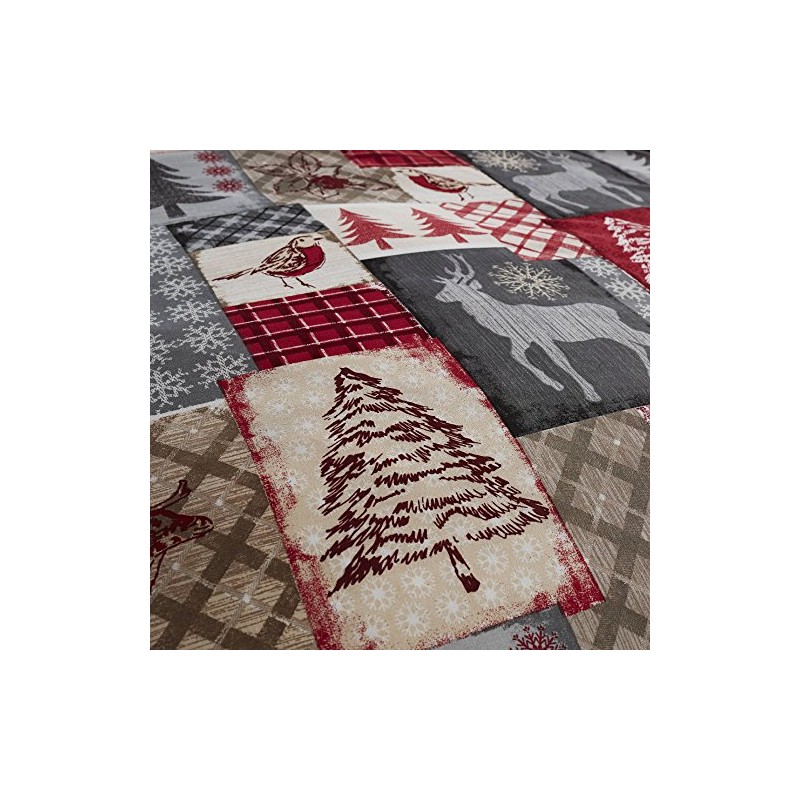 Happy Linen Co Christmas Patchwork Red Single Reversible Duvet Cover