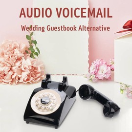 Wisoqu Voice Mailbox Guestbook Phone, Voice Mailbox Guestbook Phone for Weddings, 12000mAh Battery, LED Light, with USB Connectivity, Ideal for Various Occasions (Black)