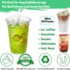 Artsotroly 16 oz Clear Plastic Cups with Lids and Straws,