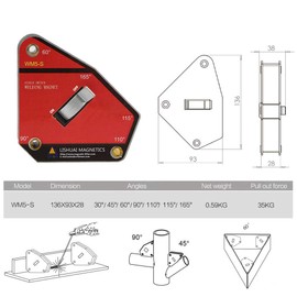 LISHUAI Switching Strong Magnet Welding Magnet Multi Angle Welding Clamp Magnetic Welding Positioner WM5-S