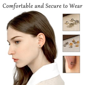 Diulinep Earring Backs, Earring Backs Replacements, Earring Backs for Droopy Ears, 20pcs 925 Sterling Silver 14K Gold Earring Backs, Hypoallergenic Earring Backs,Back Earrings(10White+10Gold)