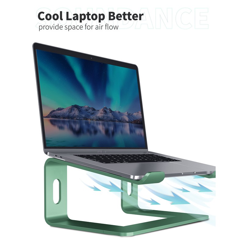 SOUNDANCE Laptop Stand, Aluminum Computer Riser, Ergonomic Laptops Elevator for
