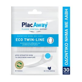 Plac Away Eco Dental Twin-Line Flosser with Handle, 30 Items
