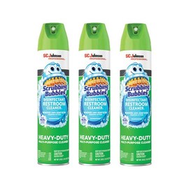 3 pack Scrubbing Bubbles 1106888 Heavy Duty Multi Purpose Cleaner Disinfectant Restroom Cleaner Rainshower Scent (3) 25 oz Aerosol cans