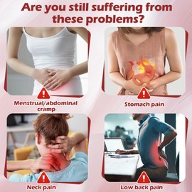 Perioden Wärmegürtel mit Massage, Heizkissen Kabellos Elektrisches Menstruations Wärmegürtel mit 3 Heizmodi, USB Heizkissen Akku zur Schmerzlinderung während der Rücken, unterleib/Magen