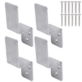 KSWLOR 2x4 Door Barricade Brackets|4PCS Heavy Duty Stainless Steel Drop Open Bar Security Door Lock Bracket Door Barricade Open Bar Holder Fits 2 by 4 Lumber,Security Z Bracket for Barn,Gate,Shed,