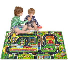 Oriate Children's Toy Dream Mat Race Track Activity Play Mat, Interactive Parent-Child Table Floor Play Mat for Racing Car Toy, Role Play for City Racing Game for Children 47 x 31 Inches