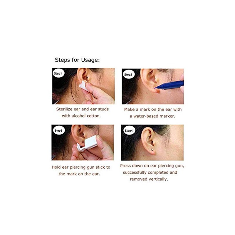 Aeyistry 1 Piece Ear Piercing Gun,Disposable Sterile Ear Piercing Gun