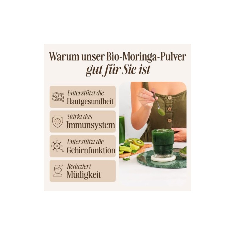 Sevenhills Wholefoods Bio Moringa Oleifera Pulver 400g