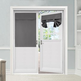 BETTELOOM Small Solid Cozy Blackout Door Window Curtains, Quick and Easy Installed Without Tools,Block Lights, Heat. Offer Privacy for Office,classrooms and House(24" Wx38 H, 1 Piece,Dark Gray)