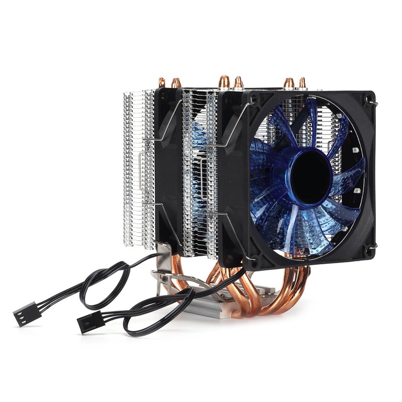 CPU Air Cooler Dual Tower 4 Heatpipes LED Light CPU