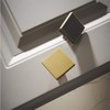 4Pcs Solid Brass Square Knobs, Single Hole Small Knobs Handle,