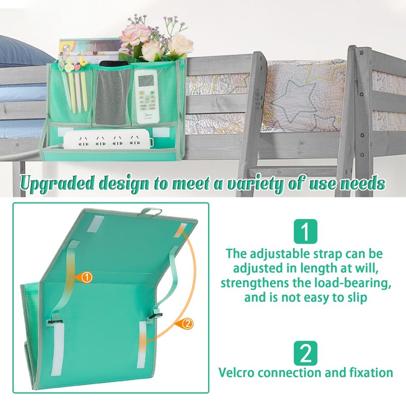 Retyion Bedside Caddy Bedside Storage Organizer Bedside Organizer with Power