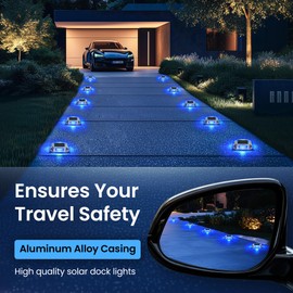 SOLPEX Solar Deck Dock Lights Outdoor 12 Pack, Color Changing Solar Powered Light, Driveway Lights, Waterproof for Step, Sidewalk, Path, Garden, Yard