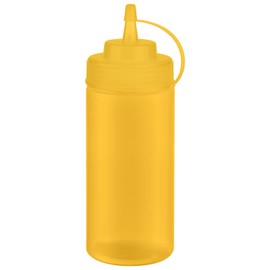 APS 93254 Squeeze Bottles, Set of 6, Diameter 7 cm, Height 20 cm, 490 ml Polyethylene, Yellow with Screw Lid with Cap Filling Opening: Diameter 5.5 cm