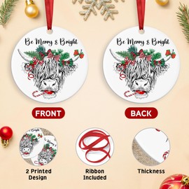 Regalo divertido para dichos regalos alegres y brillantes 2024, círculo de adornos para árbol de Navidad