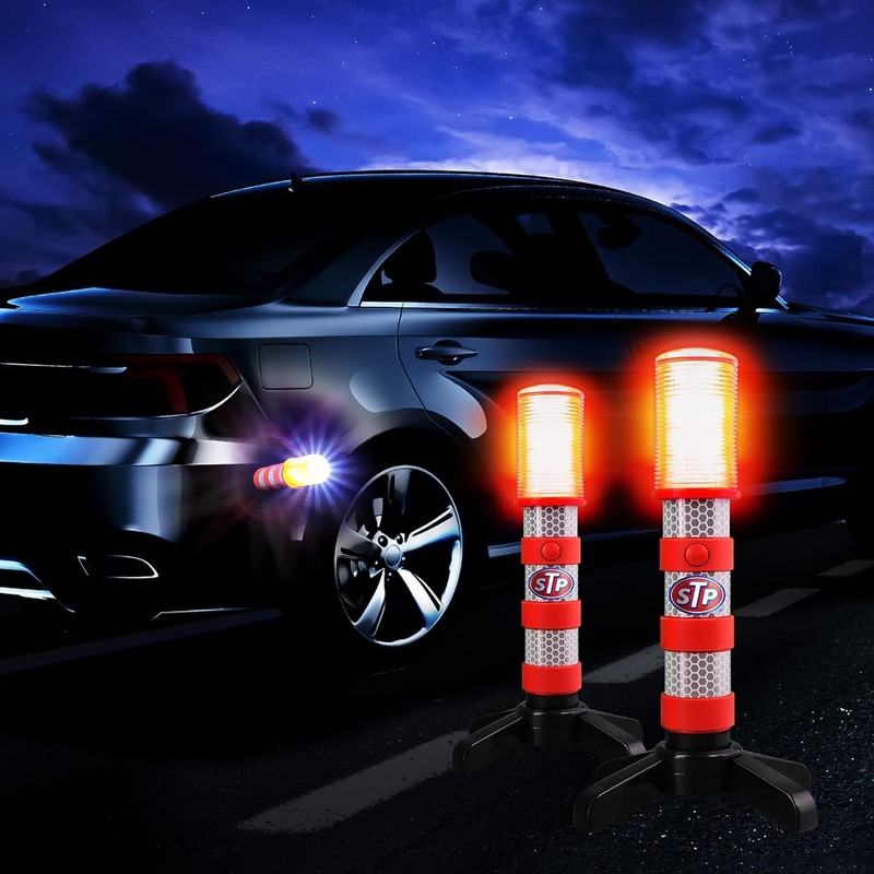 XTREME STP Emergency LED Road Flares, 3 Separate Lighting Modes:
