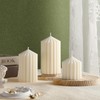 Conelist Set of 3 Ribbed Pillar Candles Soy Wax Scented