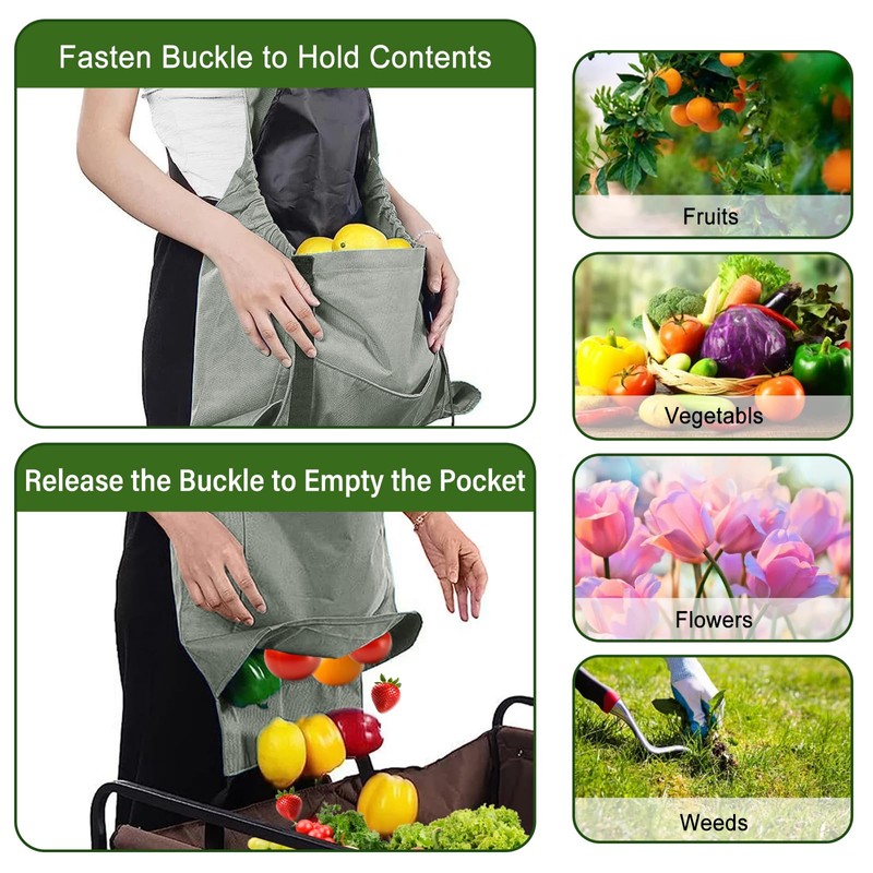 Basysnck Gardening Apron, Garden Apron with Pockets for Women and