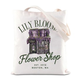Colleen Book Inspired Tote Bag Lily Blooms Floral Shop Canvas Bag Bookish Literature Gift Coho Reader Gift For Hoover Fans (CA-LilyBloomToteS)