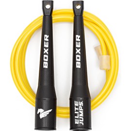 Elite Jumps, Boxer, Speed Jump Rope, Training for Adults, Boxing, Double Jumping, HIIT, Crossfit, Fitness (Yellow)