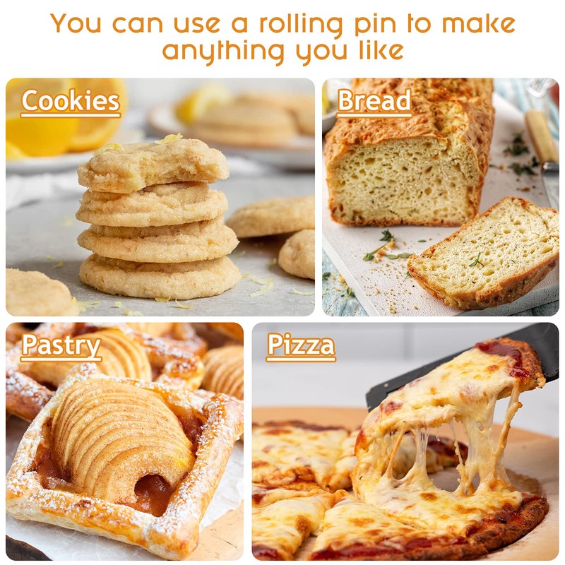 Remeel Rolling Pin Dough Roller for Baking with Thickened Non