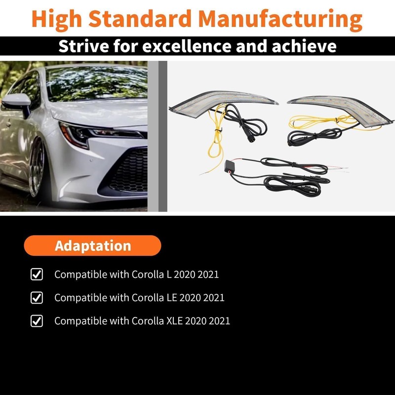 Aspaton Three Color Fog Lights Compatible with Corolla L/LE/XLE 2020