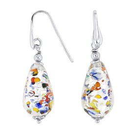 Venetiaurum - Woman Earrings With Pearls In Murano Glass And 925 Silver - - Made in Italy Certified Jewel