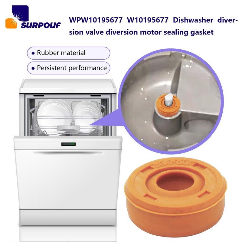 W10195677 WPW10195677 Dishwasher Diverter Valve Seal Grommet Compatible with Whirlpool