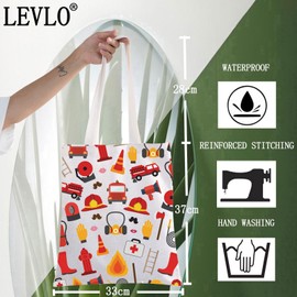LEVLO Firefighter Makeup Bag Firefighter Party Gift Proud Fireman Wife Mom Travel Pouch Bag Firefighter Graduation Gift (Firefighter Tote)